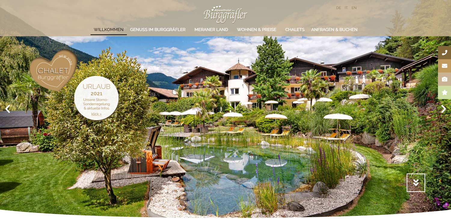 Camping Schlosshof: realizzazione sito web. web marketing, newsletter, grafica e traduzioni professionali