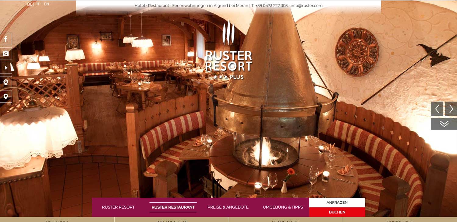 Ruster Resort: realizzazione sito web, online marketing