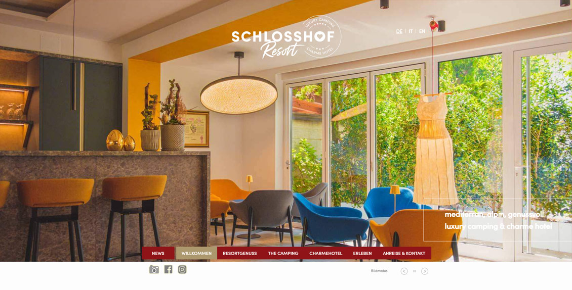 Camping Schlosshof: realizzazione sito web, web marketing, newsletter, grafica e traduzioni professionali